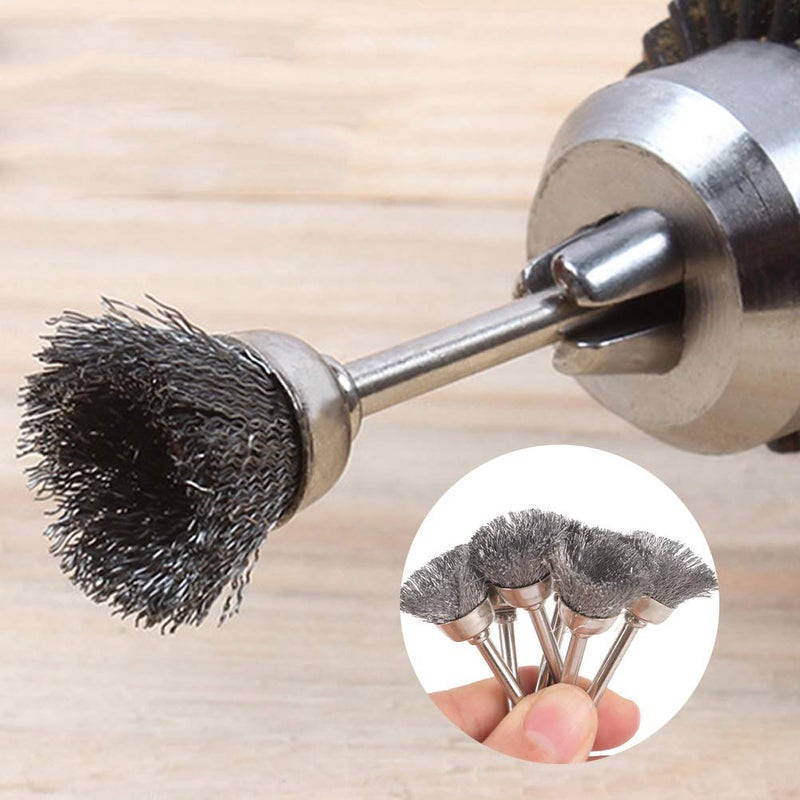 Vankcp 60 Pieces Wire Cup Brush Set,Vankcp Power Rotary Tool Buffing Wheels Small Wire Brushes Set for Drill Grinder Rotary Tools - Image 2